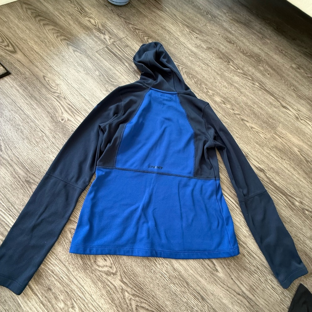 Spyder Blue Hooded Active Jacket - Two-Tone Navy & Royal